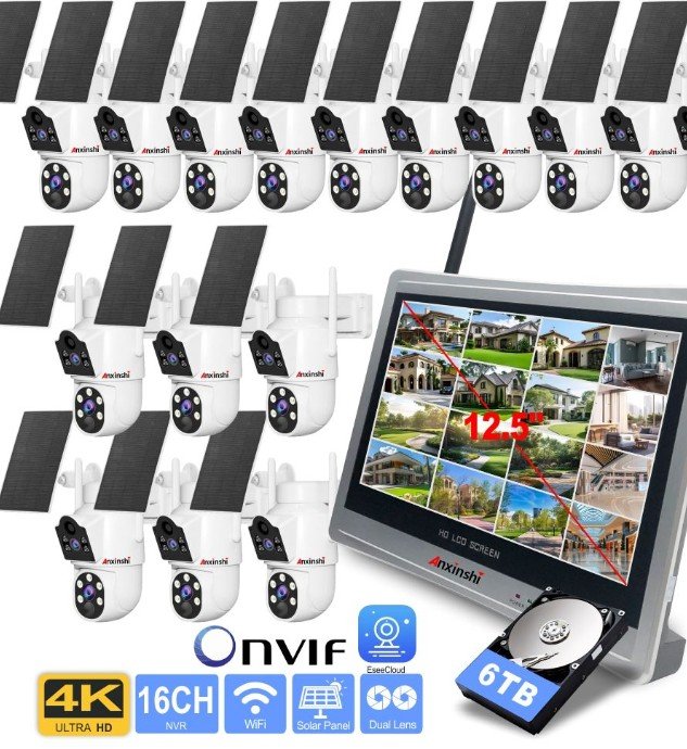 16CH Dual Lens Wireless PTZ CCTV System (NVR Kit)