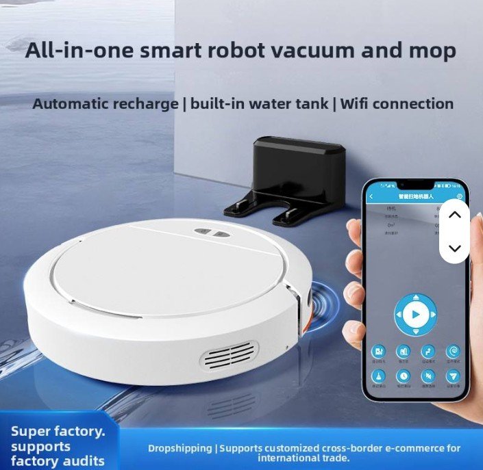 Fully Automatic WiFi Voice Control Robot Vacuum