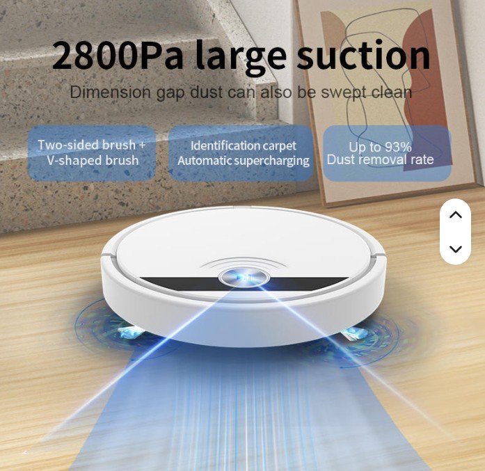 Ultra-Thin Robot Vacuum Cleaner with Mopping